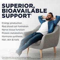 Thumbnail for KAL CoEnzyme Vitamin B Complex, Chewable B Vitamins for Healthy Energy, Red Blood Cell and Nerve Function Support w/Vitamin B12, B6, Folic Acid, Natural Cocoa Mint, Vegan, Sugar Free, 30 Serv, 60ct