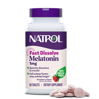 Thumbnail for Natrol Fast Dissolve Melatonin 1 mg, Sleep Support for Adults
