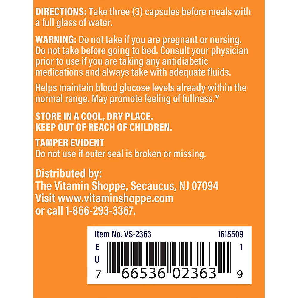 The Vitamin Shoppe Glucomannan 1.99GM, Source Soluble Fiber from (100 Capsules)