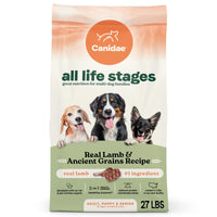 Thumbnail for Canidae All Life Stages Real Lamb & Ancient Grains Recipe – High Protein Premium Dry Dog Food for All Ages, Breeds, and Sizes– 27 lbs.