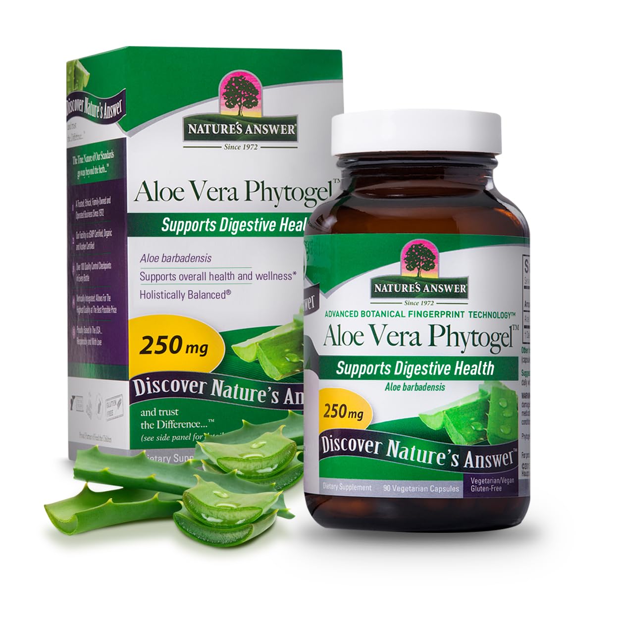 Nature's Answer's Aloe Vera Phytogel | Antiseptic Healing Properties | Vegan, Non-GMO & Kosher Certified | Capsules 90Ct