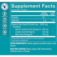Thumbnail for The Vitamin Shoppe Certified Organic Flax Seed Oil 1,000MG, (120 Softgels)