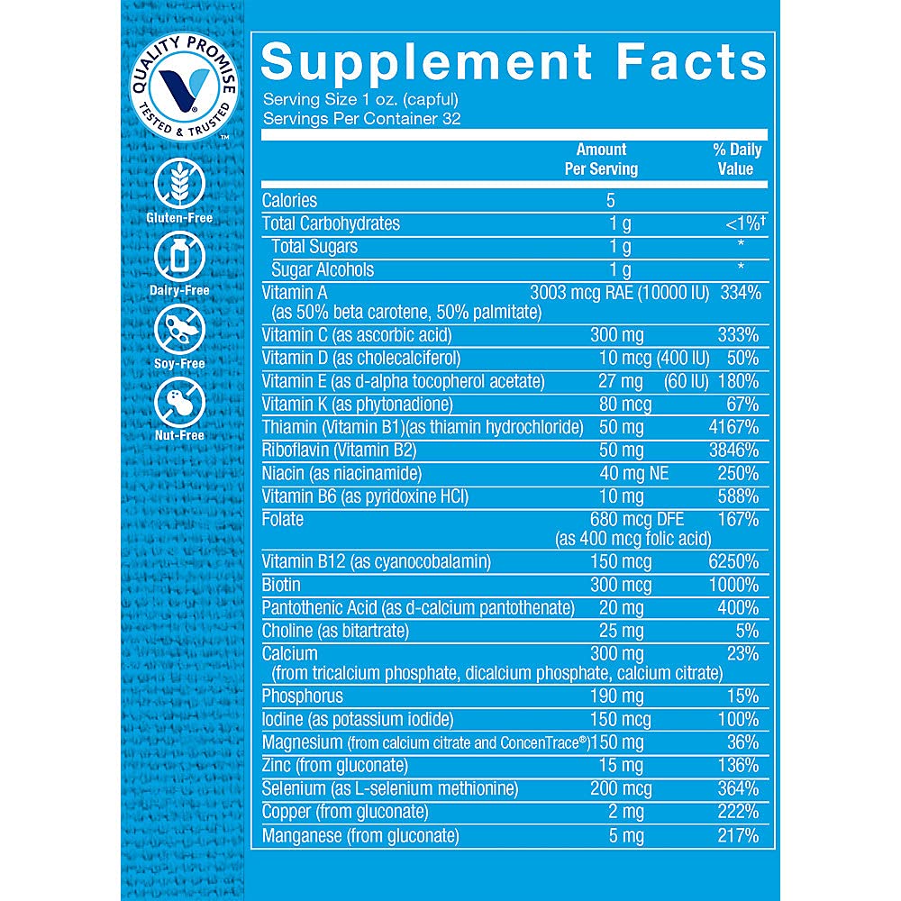 The Vitamin Shoppe Liquid Multivitamin - Easy Absorption Complete Nutrition | Orange Vanilla Flavor | 32 oz | Family Formula