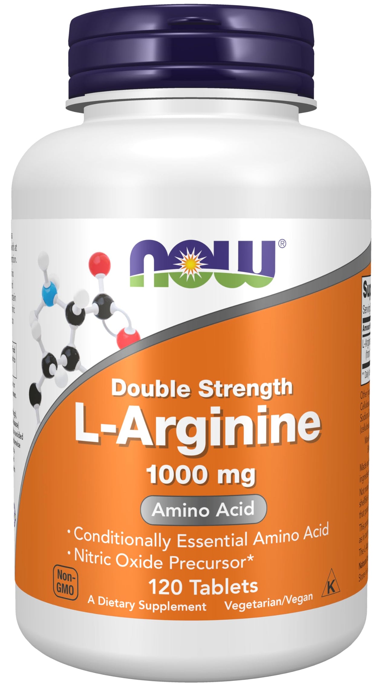 NOW Foods Supplements, L-Arginine 1,000 mg, Nitric Oxide Precursor*, Amino Acid, 120 Tablets