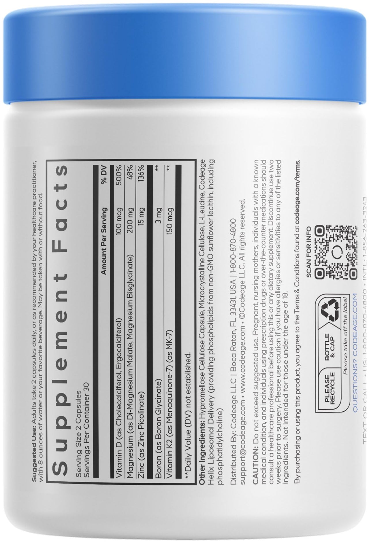 Codeage Multivitamin D with K2, Magnesium & Zinc, 60 Capsules
