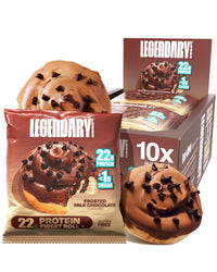 Thumbnail for Legendary Foods Cinnamon Roll 22g Protein Bars – Gluten-Free, Low Carb Meal Option – Sweet Zero Sugar Snack, Keto-Friendly – 10-Pack High Protein Pre- or Post-Workout Nutrition Bars - Milk Chocolate