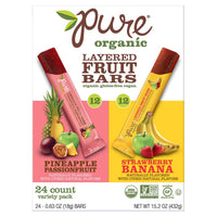 Thumbnail for Pure Organic Layered Fruit Bars, Variety Pack, 0.63 oz, 24-count (2 Pack)