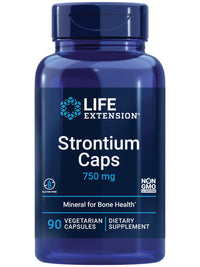 Thumbnail for Life Extension Strontium Caps, Trace Mineral for Advanced Bone Health Support, Gluten Free, Non-GMO, Vegetarian, 90 Capsules