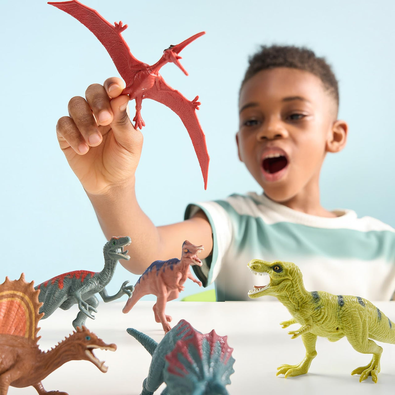 JOYIN Dinosaur Toys for Kids 3-5, 17 PCS Realistic Dinosaur Figures with Activity Play Mat & Storage Cage, Ideal Kids Toys for 3 Year Old Boys, Animals Toy for Boys Birthday Gifts