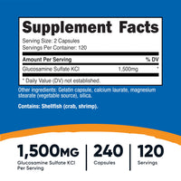 Thumbnail for Nutricost Glucosamine Sulfate 1500mg, 240 Capsules - 750mg Per Capsule, Gluten Free, Non-GMO