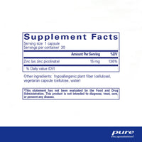 Thumbnail for Pure Encapsulations Zinc 15 mg - Zinc Picolinate Supplement for Immune System Support, Growth & Development - for Wound Healing - with Premium Zinc Picolinate - 30 Capsules