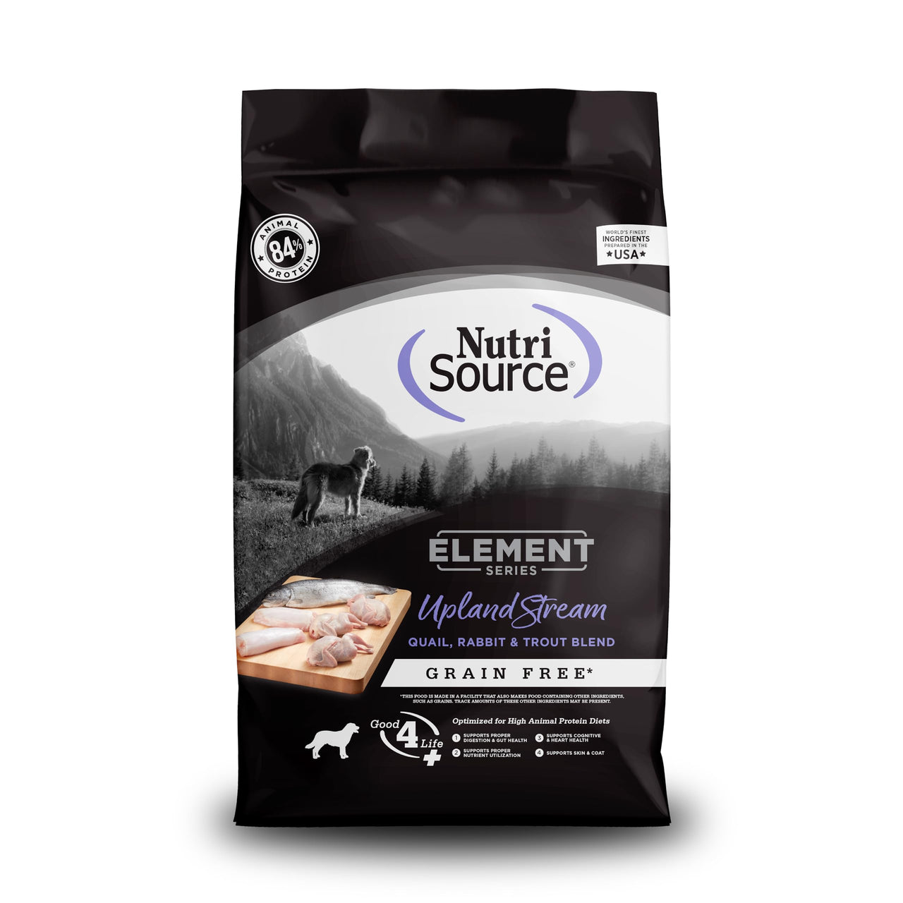 NutriSource Element Series Upland Stream Dry Dog Food, Quail, Rabbit & Trout, 4LB