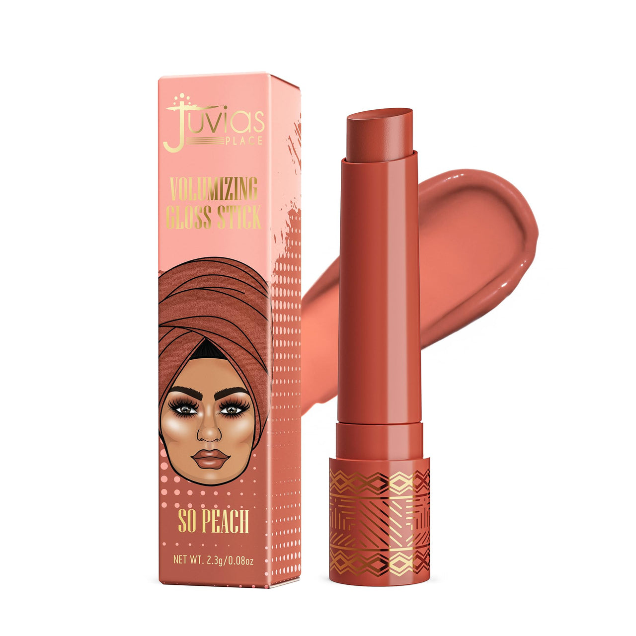 Juvia's Place Volumizing Gloss Sticks, So Peach - Shiny Luscious Lips with Nourshing Hydration, Plumping, Lip Plumper, Plumping Lip Balm, Hydrating Lip Gloss