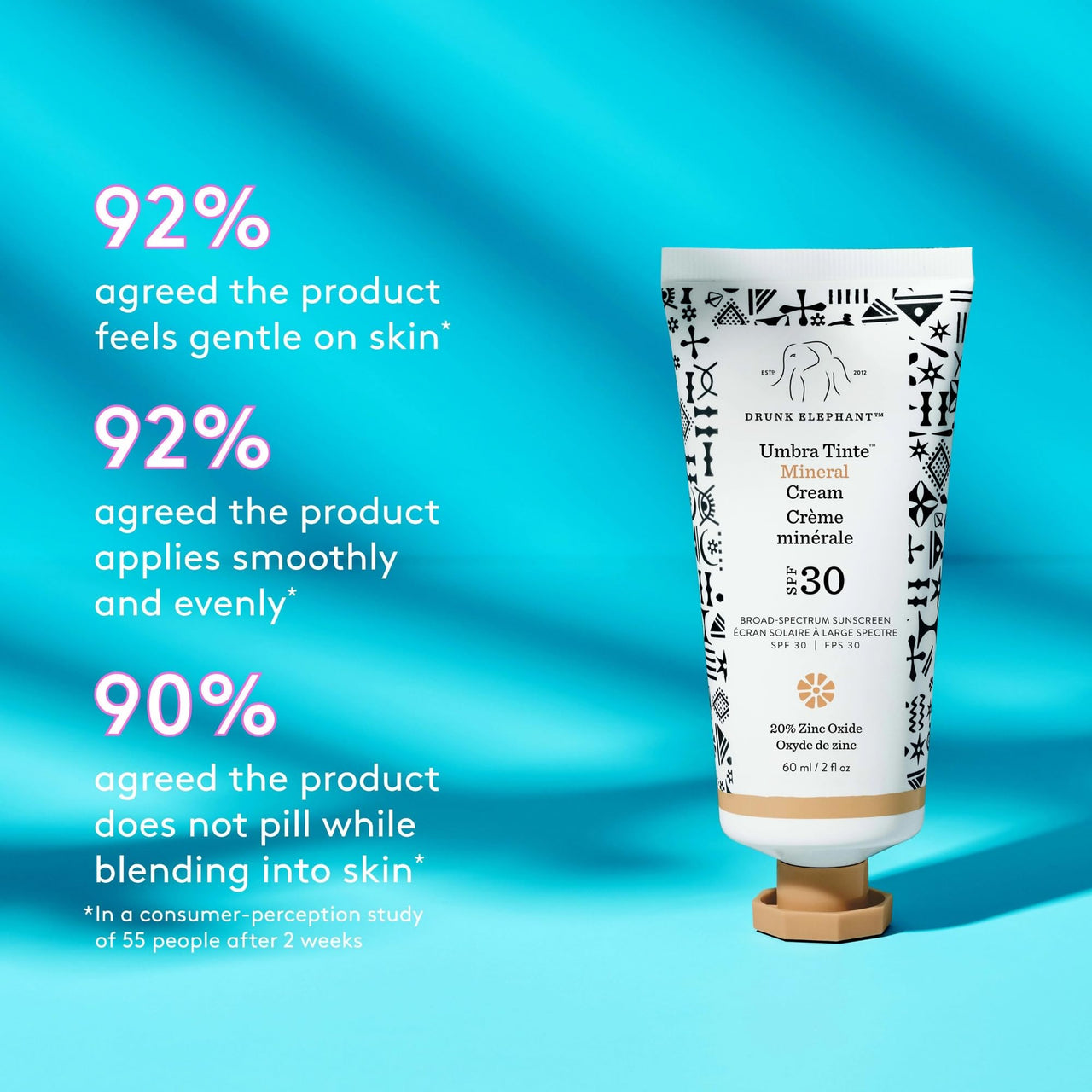 Umbra Tinte Mineral Cream SPF 30 by Drunk Elephant for Women - 2 oz Sunscreen