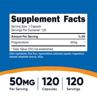 Thumbnail for Nutricost Pregnenolone 50mg, 120 Capsules - Non-GMO, Gluten Free, Vegetarian Capsules