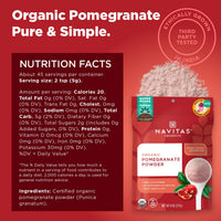 Thumbnail for Navitas Organics Pomegranate Powder – Organic Juice Powder - For Smoothies, Desserts, Dips & More – Antioxidant Support - USDA Organic, Non GMO, Kosher, Gluten Free, Vegan (8oz. Bag, 45 Servings)