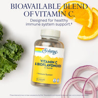 Thumbnail for SOLARAY Vitamin C 500mg with Citrus Bioflavonoids, 1:1 Ratio - Antioxidant and Immune Support Supplement - Vitamin C with Rose HIPS and Acerola, Vegan, 60-Day Guarantee, 125 Servings, 250 VegCaps