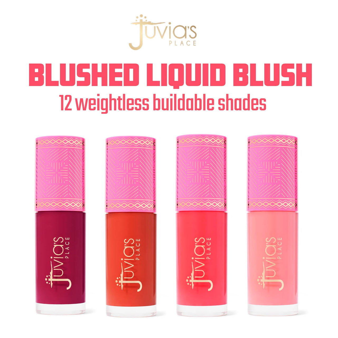 Juvia's Place Blushed Liquid Blush PinkLady - Dewy Tint Cheeks Makeup Glow Pigment Effortless Beauty Long Lasting Cosmetics Soft Creamy Natural Buildable All Skin Color Light Flawless Finish Blend