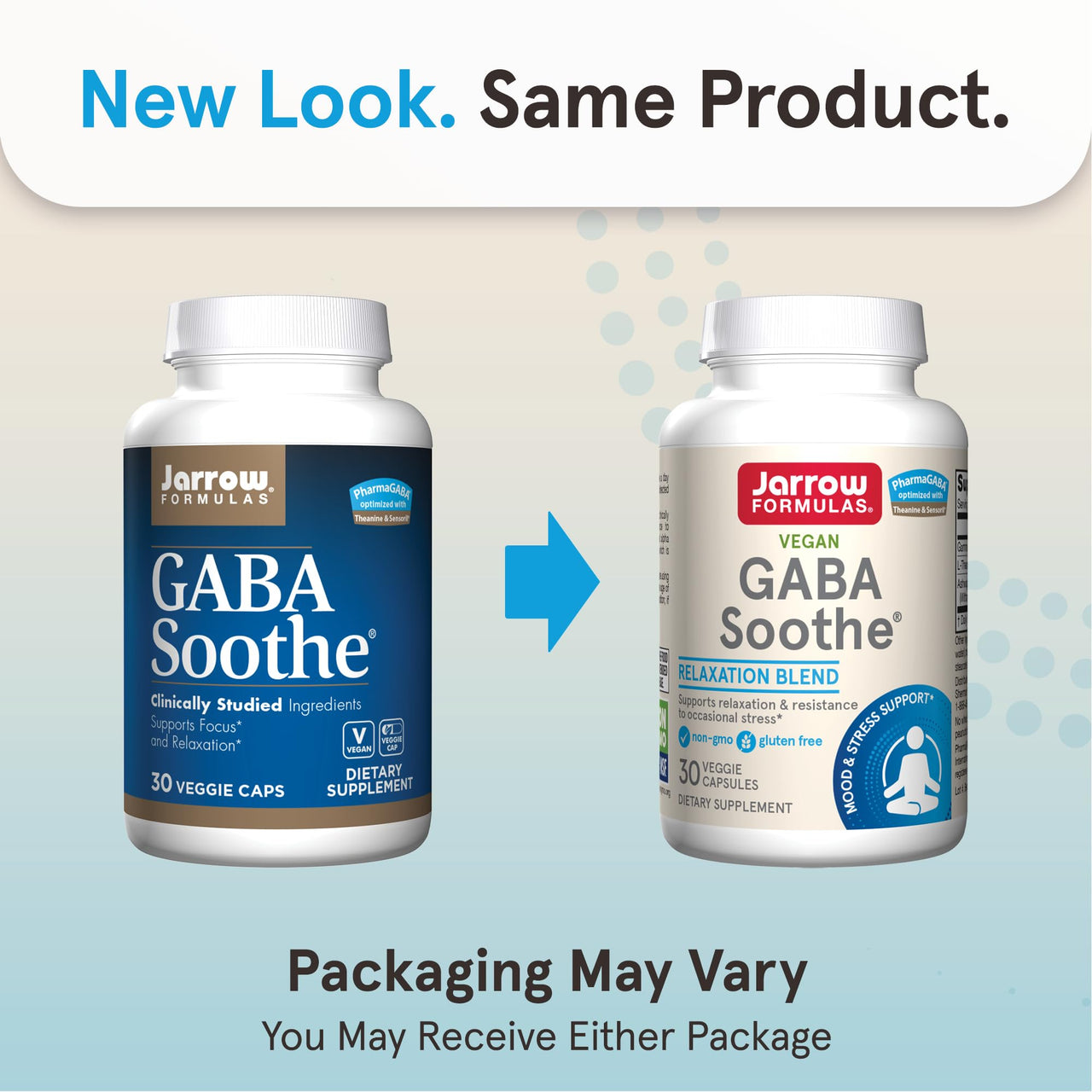 Jarrow Formulas® GABA Soothe®, 3 Ingredient Dietary Supplement for Relaxation and Occasional Stress, 30 Veggie Capsules, 30 Day Supply