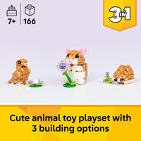 Thumbnail for LEGO Creator 3 in 1 Cute Hamster with a Flower Building Toy for Girls & Boys, Ages 7+ - Kids Build a Hamster, Hedgehog or Eagle Animal Figure - Gift Idea for Birthdays - 31376
