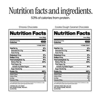 Thumbnail for David Bronze High Protein Bars - Cookie Dough Caramel Chocolate Crunch & S'mores Chocolate Crunch Flavored Bar - 0g of Sugar, Low Carb, Gluten Free - 20g of Protein, 150 Calories - On-The-Go Snack, Pack of 8