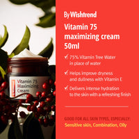 Thumbnail for BY WISHTREND] Vitamin 75 maximizing cream, facial moisturizers, vitamin C&E, 50ml | All skin type, light-texture, refreshing-finish