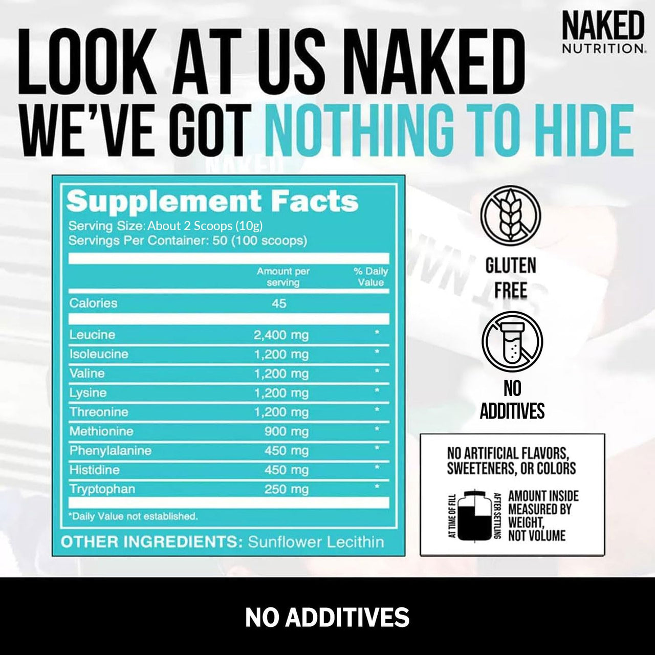 NAKED Chocolate Peanut Butter Mass Protein 8LB - EAAs (50 Servings) - BCAAs (100 Servings) – Bulk; Vegan; Non-GMO; Gluten Free; Soy Free