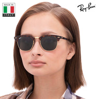 Thumbnail for Ray-Ban RB3016 Clubmaster Classic Square Shape Sunglasses With Eyewear Kit Bundle - High Bridge Fit - Ideal Formal and Casual Wear Square Sunglasses