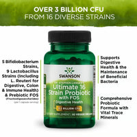 Thumbnail for Swanson Dr. Stephen Langer's Formula - Natural Probiotic w/ Prebiotic FOS - 16-Strain Supplement Promoting Digestive Support w/ 3.2 Billion CFU per Capsule - (60 Veggie Capsules) 4 Pack