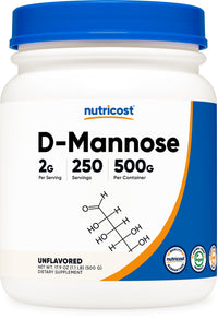 Thumbnail for Nutricost D-Mannose Powder 500 Grams (250 Servings) - Vegan, Non-GMO and Gluten Free