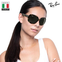 Thumbnail for Ray-Ban RB4098 JACKIE OHH II Butterfly Shaped Non-Polarized Sunglasses for Women – Includes Official RAYBAN Eyewear Kit – Ideal Formal & Casual Wear Sunglasses – Green Classic Lens