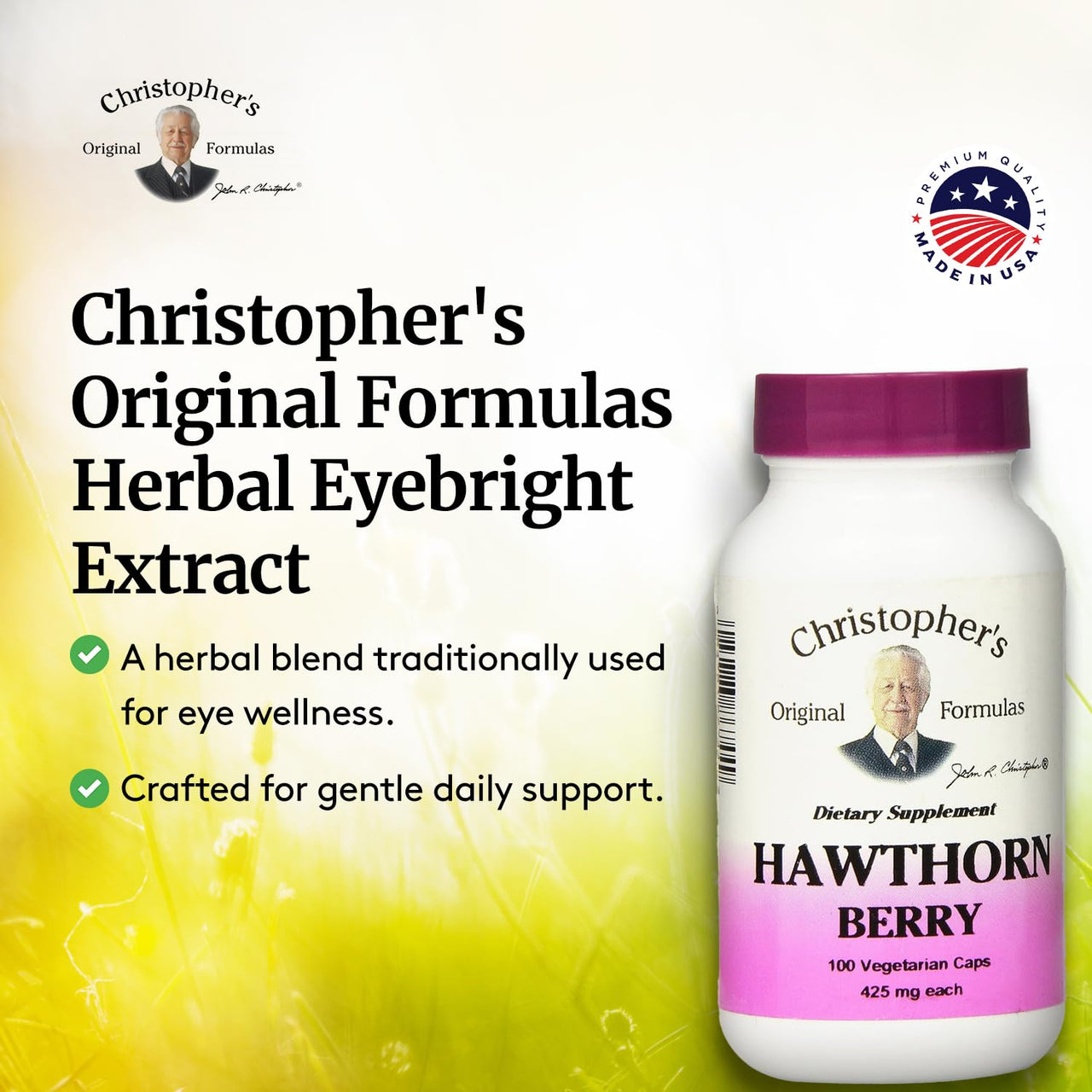 Christopher's Original Formulas Hawthorn Berry Capsules, Herbal Supplement for Heart & Cardiovascular Wellness, 100 Capsules