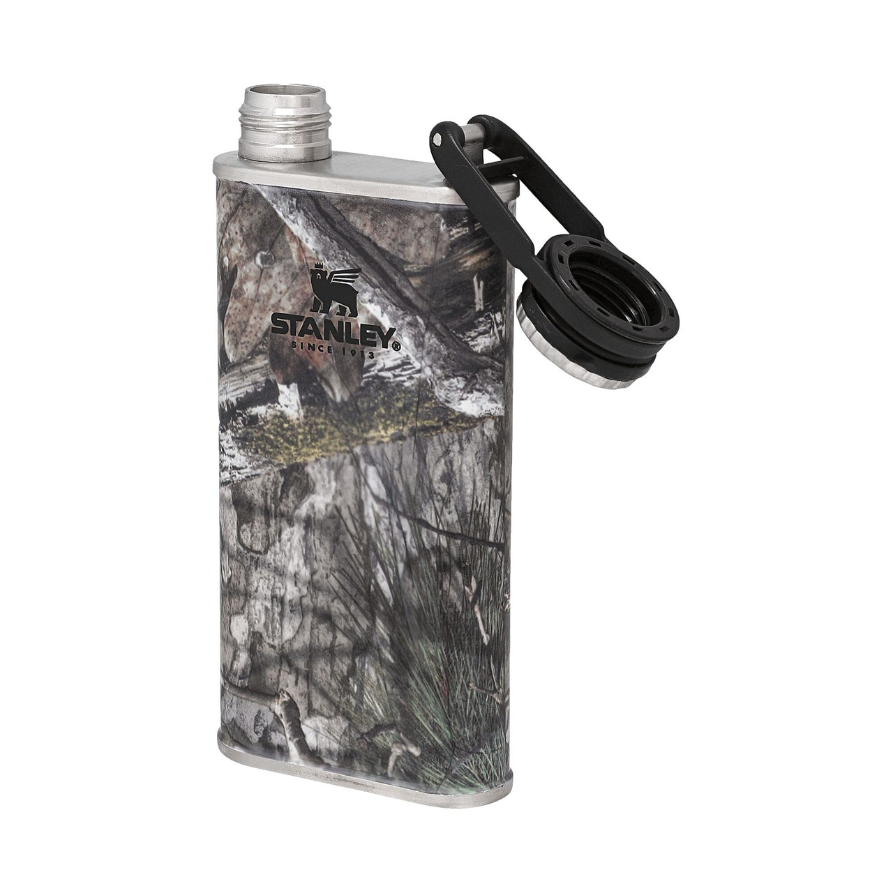 Stanley Classic Easy Fill Wide Mouth Flask 8 oz | Leakproof Hip Flask | Hinge Connected Never Lose Cap | Insulated Stainless Steel Liquor Container | BPA-Free | Country DNA