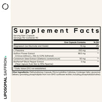 Thumbnail for Codeage Liposomal Saffron+ Supplement - Saffron Extract, Magnesium, L-Theanine, Cardamom, BioPerine - 3-Month Supply - Kesar Spice, Liposomal Delivery - Non-GMO - 90 Capsules