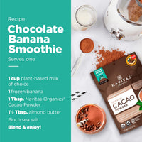 Thumbnail for Navitas Organics Cacao Powder - Cocoa Powder Substitute 1:1, For Hot Chocolate, Baking & More - Regenerative Organic Certified, Non GMO, Fairtrade, Gluten Free, Non-alkalized (8oz. Bag, 38 Servings)