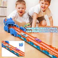 Thumbnail for VATOS Toddler Truck Toy - Ejection Folding Dinosaur Track, Portable Truck Car with 8 Race Cars, Best Gift Toy Cars Set for Toddlers 3 4 5 6 7 Years Old