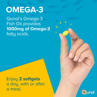 Thumbnail for Qunol Fish Oil Omega 3 Mini Softgels, 1000mg Omega 3 EPA + DHA, Ultra Pure Supplements, Heart Health Support, Lemon Flavor, Easy to Swallow Minis, 3 Month Supply, 180 Count