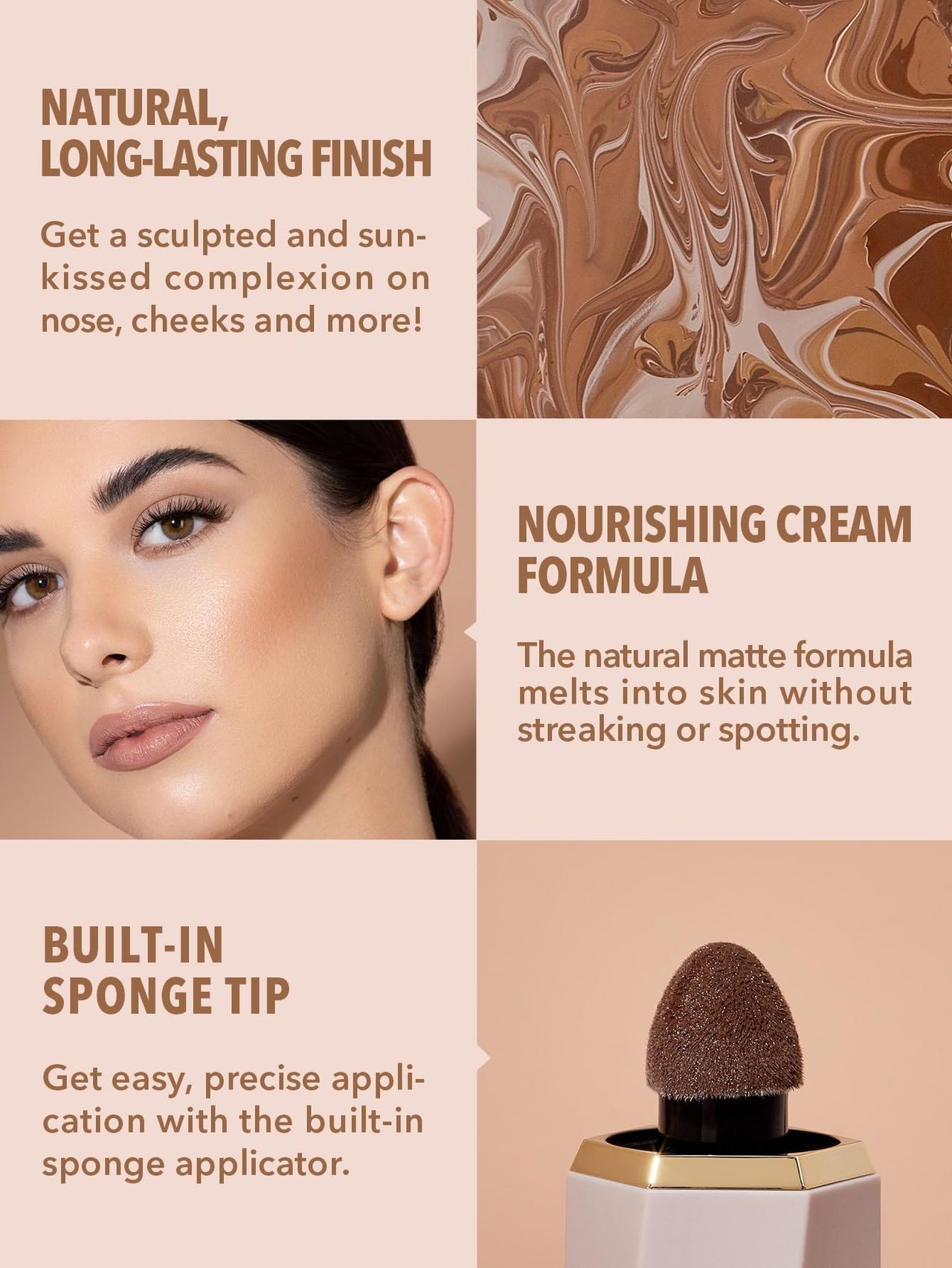 SHEGLAM Sun Sculpt Cool Toned Liquid Contour Stick Long Lasting Cream Bronzer Makeup - Earthy Sepia