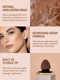 Thumbnail for SHEGLAM Sun Sculpt Cool Toned Liquid Contour Stick Long Lasting Cream Bronzer Makeup - Terracotta