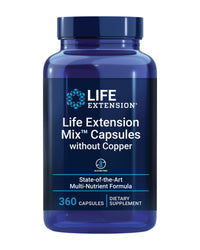 Thumbnail for Life Extension Mix™ Capsules Without Copper, high Potency, Advanced Vitamin, Mineral, Fruit & Vegetable Formula, Vitamin B, C, D, E, for Whole-Body Health, Healthy Aging, Gluten-Free, 360 Capsules