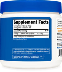 Thumbnail for Nutricost N-Acetyl L-Cysteine (NAC) Powder 250 Grams - Vegan NAC, Non-GMO, Gluten Free