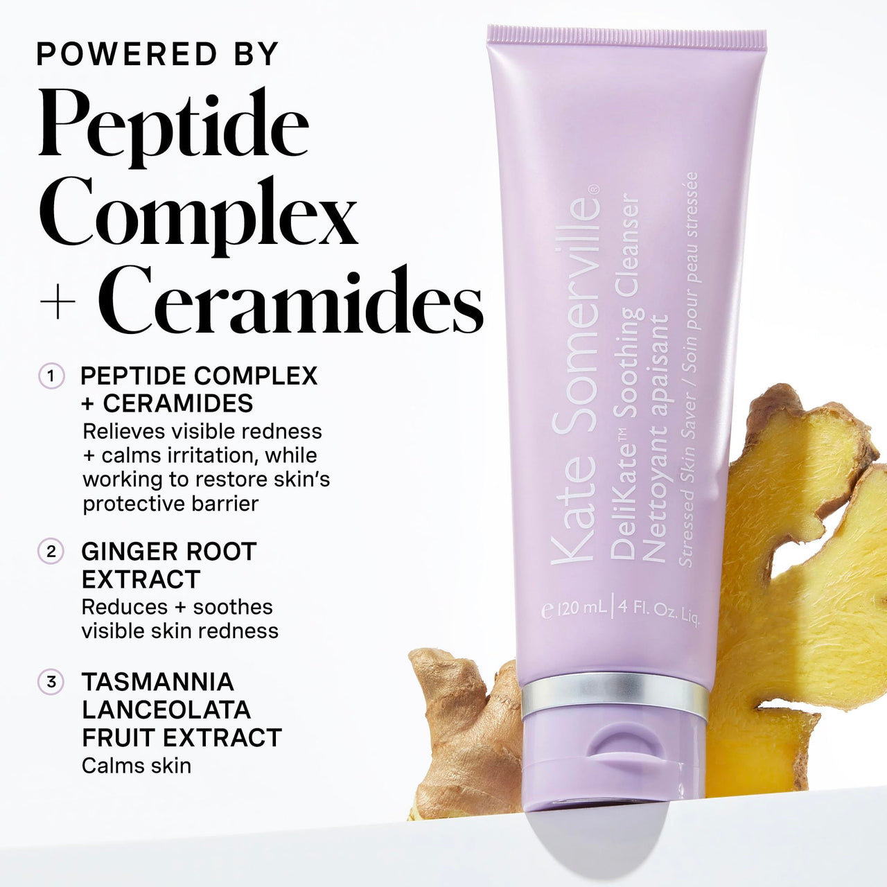 Kate Somerville DeliKate Soothing Cleanser – Clinically Proven Hydrating Face Wash – Gentle Irritation, Tightness and Redness Relief for Stressed or Sensitive Skin, 4 Fl Oz