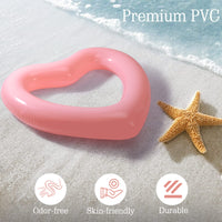 Thumbnail for HeySplash Pool Floats, Adult Size Heart Inflatable Pool Floatie for Bachelorette Party, Swim Tube Rings, River Lake Beach Floaty, Wedding Bride Valentine Decor, Fun Toy Raft Lounge, Rose Gold