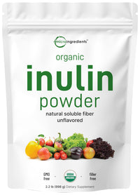 Thumbnail for Micro Ingredients Organic Inulin FOS Fiber Powder, 2.2 lbs | Quick Water-Soluble Prebiotic | Natural Fiber for Smoothies & Drinks | Vegan Friendly, Dissolves Clear