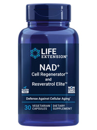 Thumbnail for Life Extension NAD+ Cell Regenerator and Resveratrol Elite, NIAGEN nicotinamide riboside, Trans-resveratrol, quercetin, Fisetin, for Longevity, Energy, and oxidative Stress, 30 Vegetarian Capsule
