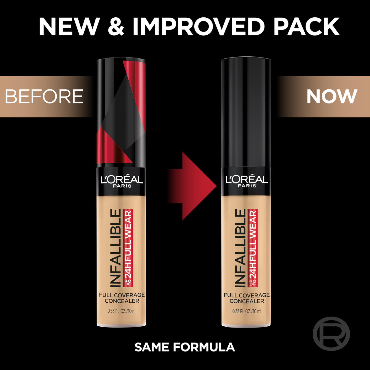 L'Oreal Paris Makeup Infallible Full Wear Waterproof Matte Concealer, Full Coverage, Ivory, 0.33 fl. oz.