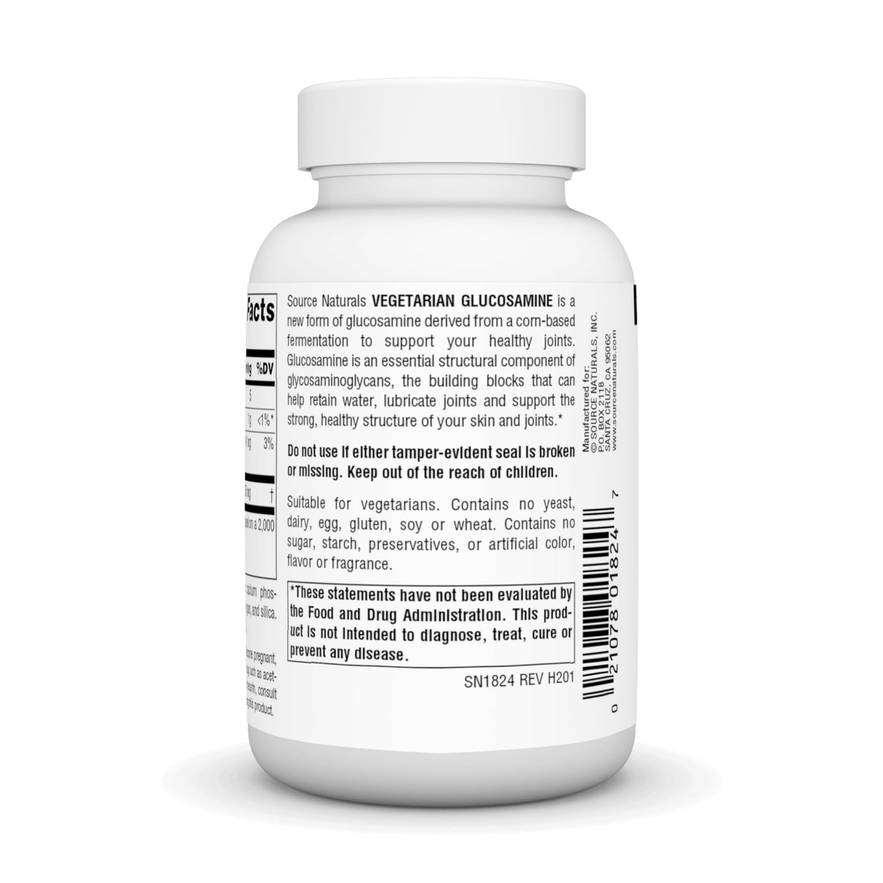 Source Naturals Vegetarian Glucosamine, Promotes Healthy Joints*, 750 mg - 60 Tablets