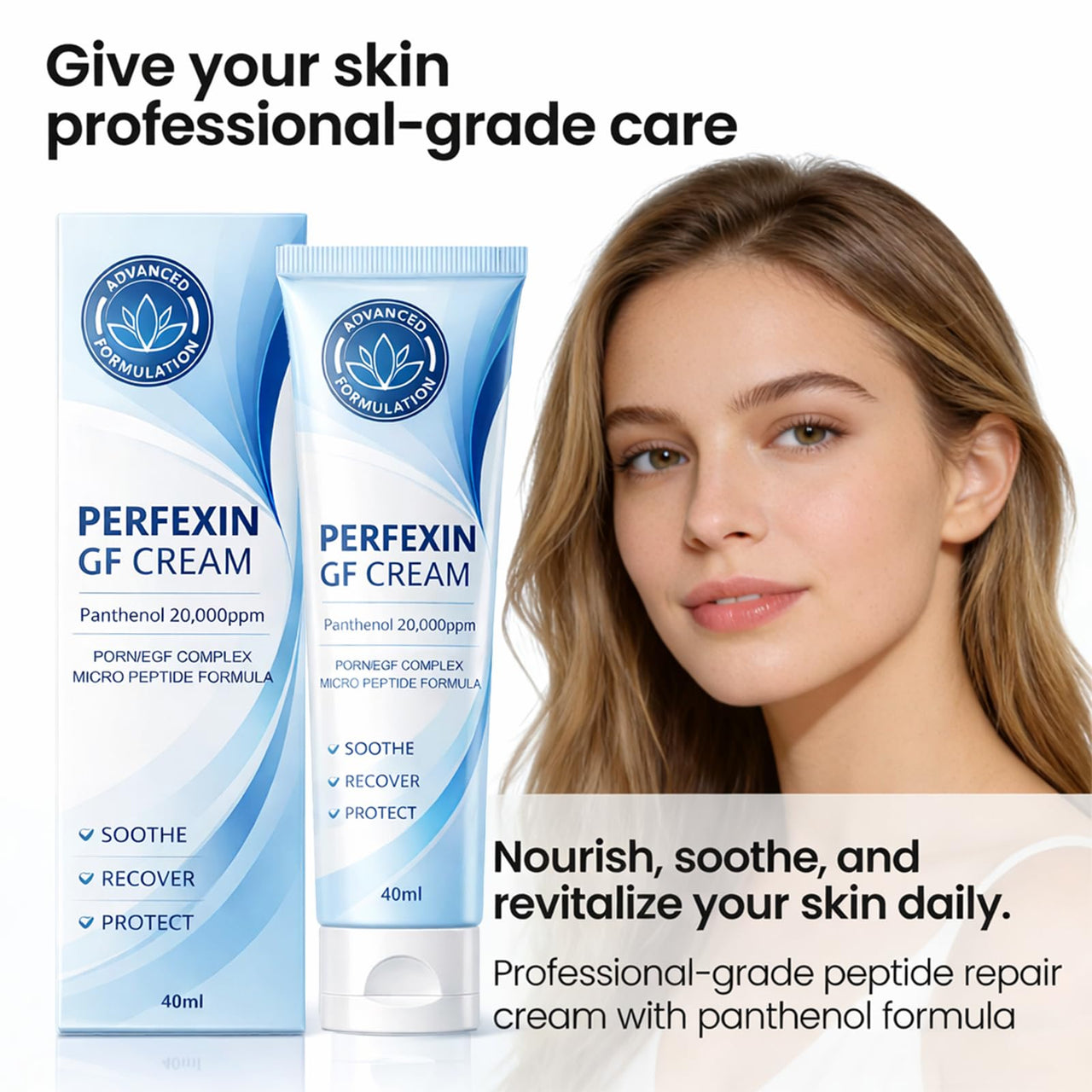 PERFEXIN GF Cream | Contains Panthenol 20,000ppm | DRN/EGF Complex Face Cream | Soothing & Hydrating | Supports Skin Barrier | 40ml