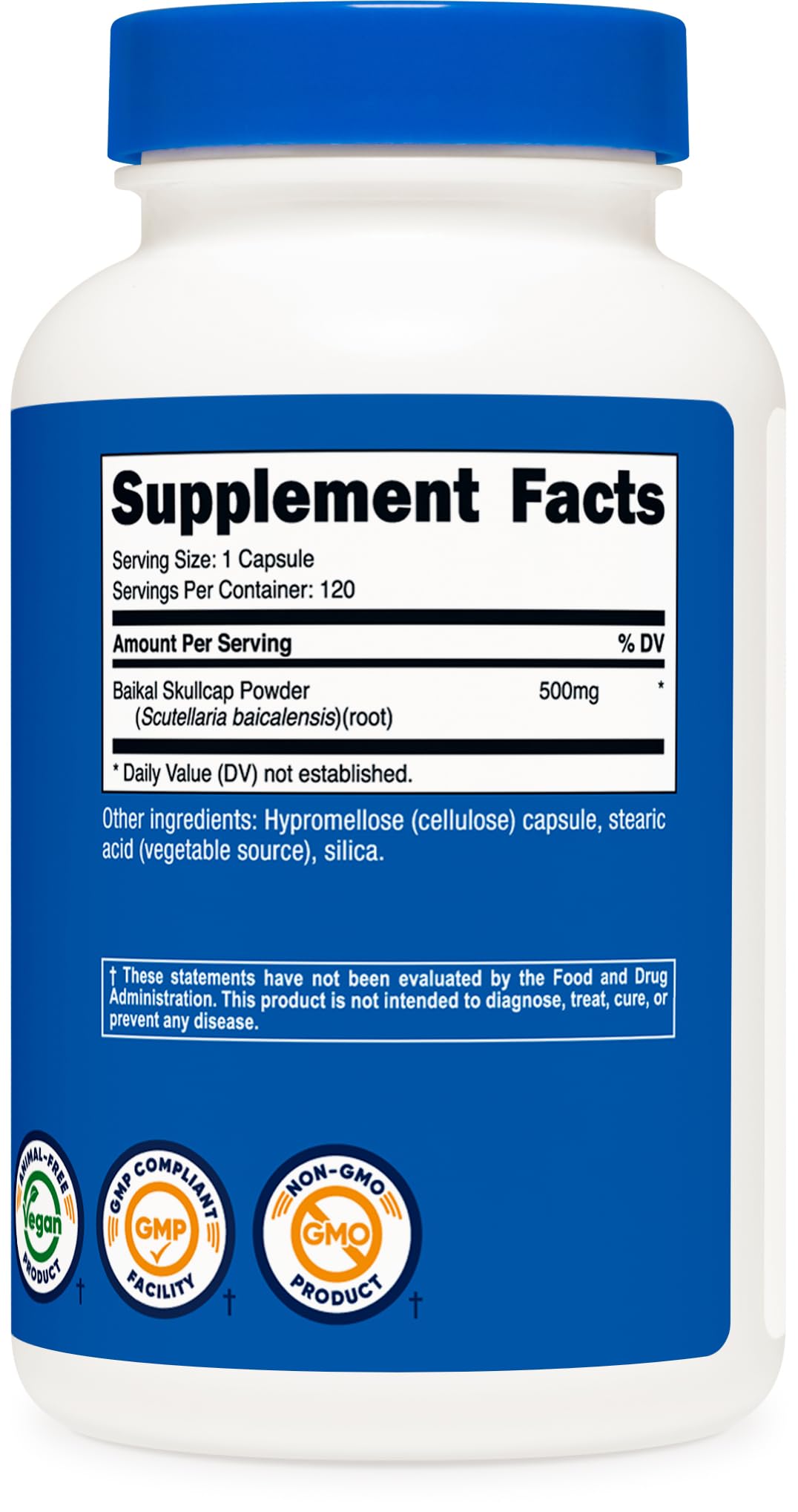 Nutricost Baikal Skullcap 500mg, 120 Vegetarian Capsules - Non-GMO, Gluten Free