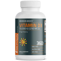 Thumbnail for Bronson Vitamin D3 10,000iu (250mcg) Healthy Muscle Function and Immune Support, Non-GMO, 360 Tablets